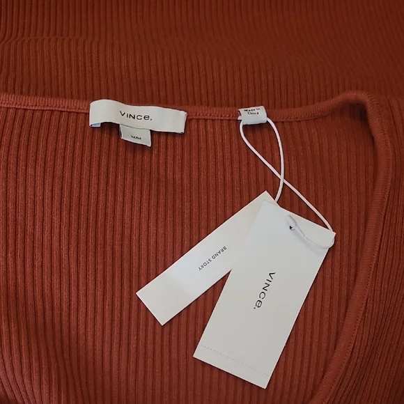 New Vince Terracotta Long Sleeve Dress - Picture 2 of 6